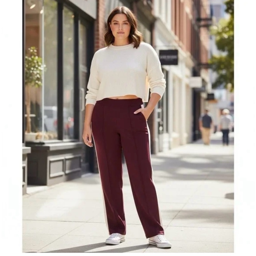 Babaton Straight-Leg Pants in Burgundy